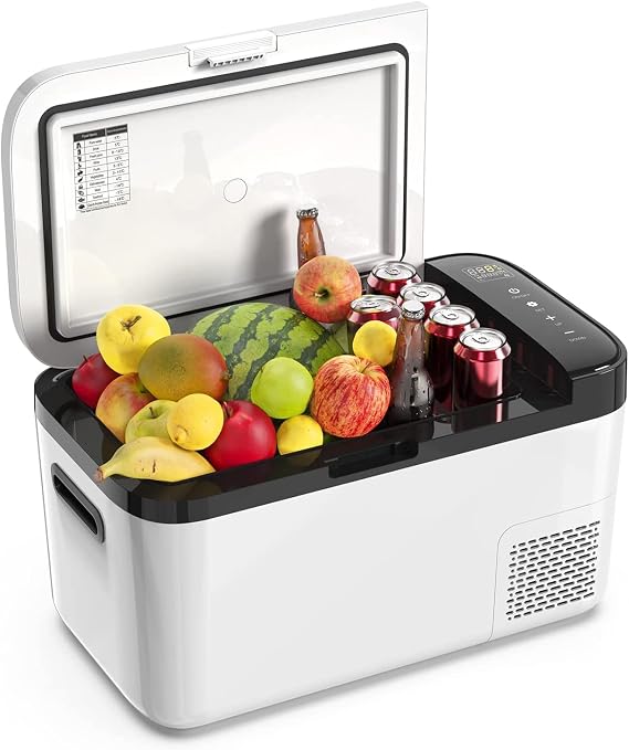 Car Refrigerator 12 Volt Car Freezer Portable Car Fridge Dual Zone APP Control Compact Refrigerators 22 Quart 25L Electric Compressor Cooler for Outdoor Travel Camping Boat Home Use Mini Refrigerator