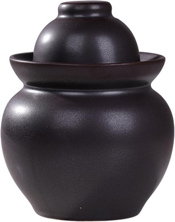 Fermentation Crock Pot, 5 Liter / 1.3 Gallon Fermenter with Lid, Glazed Ftoneware Pot for Fermenting Pickling Kimchi, Pickles, Vegetables, Kombucha,D