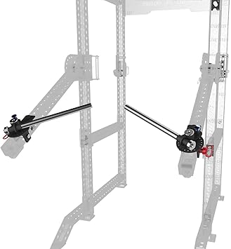 Adjustable Push-Arm Handle, Heavy Duty Jammer Arms Attachment for Strength Training Home Gym, ONLY for 3"X3" Rack with 1" Hole, 1 Pair