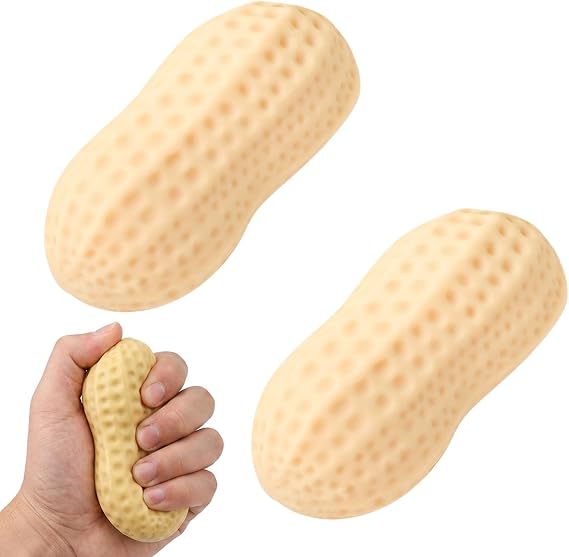 Peanut Squishy, Fidgets, 2 Pcs Slow Rising Squeezy Sensory Fidget for Adults, Desk Gadgets for Office and Study Sessions, Squeezy Squishy for Party Gifts