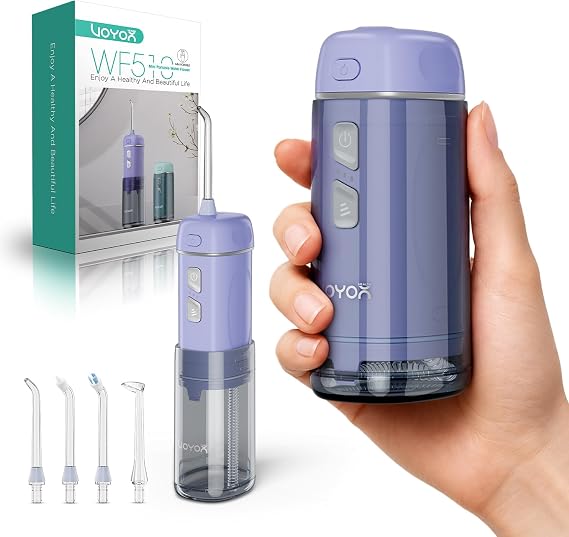 VOYOR-HEALTH Travel Water Flosser, Mini Water Pick Cordless WF510, Purple