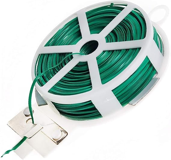 BEADNOVA Garden Wire 164 Feet (50m) Garbage Ties Multipurpose Wire Twist Ties Heavy Duty Plastic Coated Bread Ties Wire Plant Twist Ties Bag Ties for Home Office and Garden