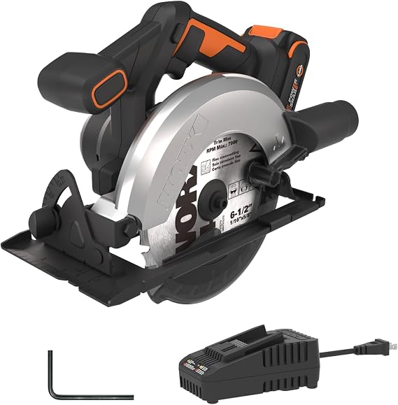 WORX Cordless Circular Saw, 20V 6-1/2-Inch, WX526L