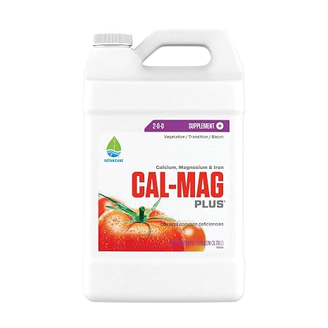 Botanicare Cal-Mag Plus, A Calcium, Magnesium, and Iron Plant Supplement, Corrects Common Plant Deficiencies, Add to Water or Use as a Spray, 2-0-0 NPK, 1-Gallon