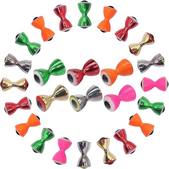 Dumbbell-Eyes-Fly-Tying-Materials- Pseudo-Eyes-Barbell-Eyes 36pcs Assorted Colors Various Sizes