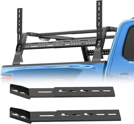 Overland Truck Bed Rack Mounting Brackets, Overland Bed Rack for Truck for Universal Awnings Compatible with All Pickup Truck Models, Height-Adjustable