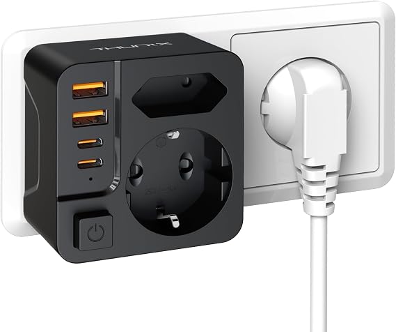 Double Plug for USB Socket Multiple Socket with USB C PD20W