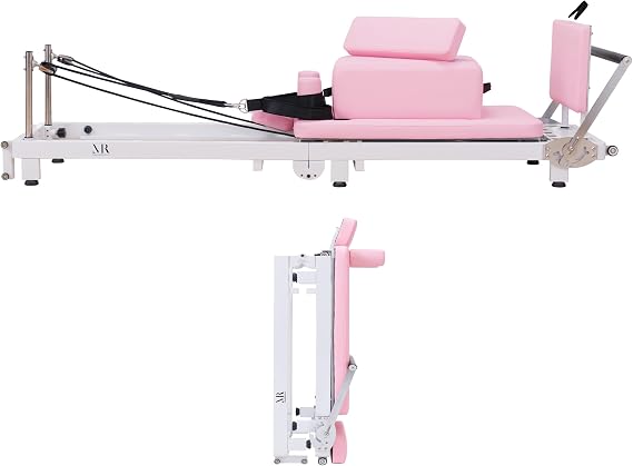 Foldable Pilates Reformer Portable Metal Pilates Machine Multi-Load Pilates Machine Training Machine Pilates Core Bed Pilates Board with Box Jump Board for Home Home Studio
