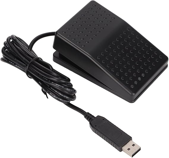 Luqeeg USB Foot Switch Pedal, Single Pedal Mechanical Switch with Indicator Light, Standard Programmable PC Keyboard Mouse Device Ergonomically Designed Wide Pedal for General Computer