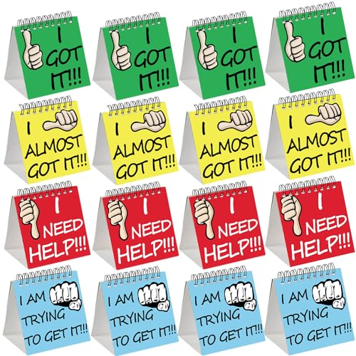 50 Pcs I Need Help Mini Flip Chart Classroom Management Tools Self Assessment Cards Classroom Students Behavior School Educational and Learning Activities Supplies for Kids Teachers