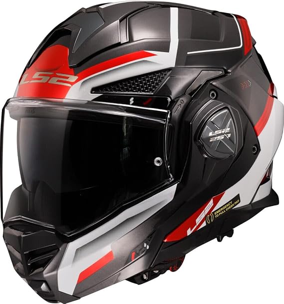 LS2, Klapphelm Motorrad ADVANT X Spectrum Black White Red,