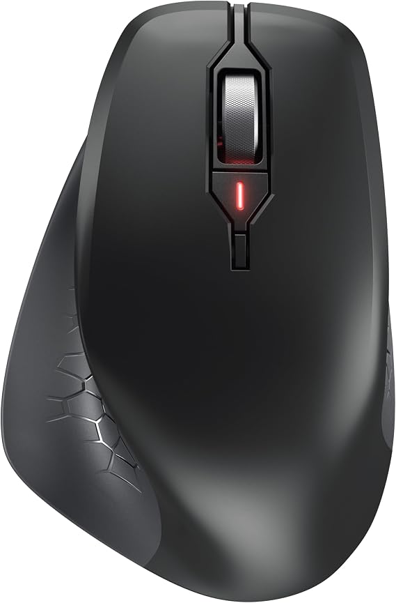 Cherry Stream Mouse Comfort, Wireless Ergonomic Mouse with Rubberized Thumb Rest, for Right-Handers, 2.4 GHz, 6 Whisper-Quiet Buttons, Battery-Powered, Black