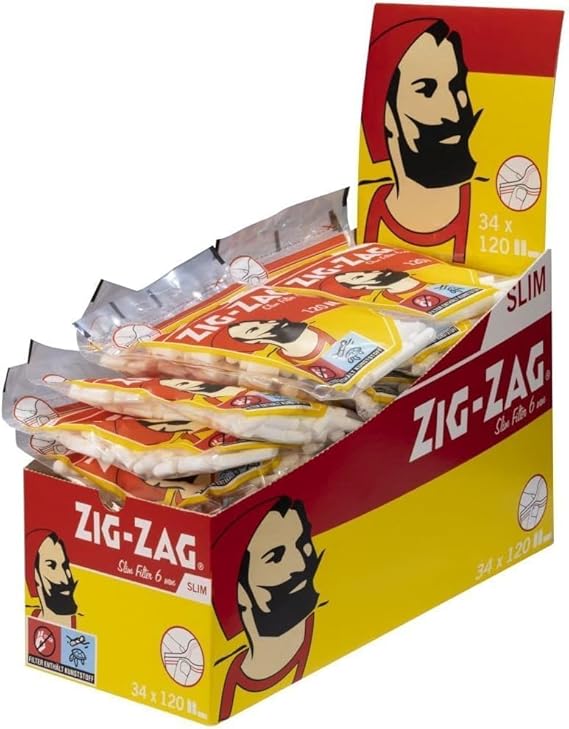 OCB Zig-Zag Slim Filter 6 mm | 34 Bags of 120 Filters Each