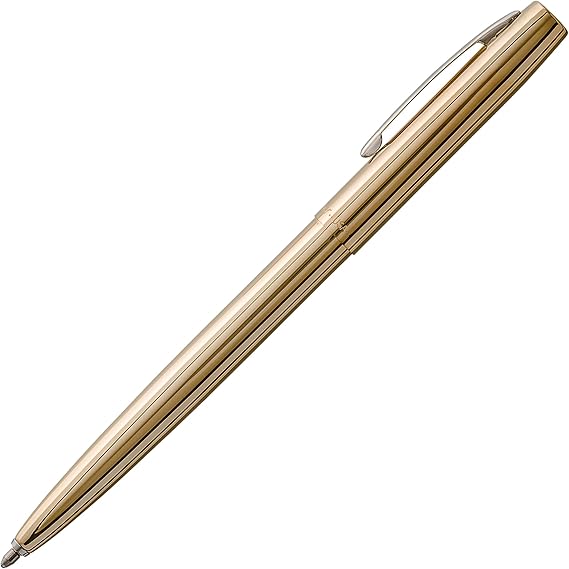 Fisher Space Pen Brass Alloy Cap-O-Matic Pen, Black Ink | Pressurized Ballpoint Pen, Writes Upside Down and in Extreme Temperatures, Medium Point, Pocket Clip, Made in the USA