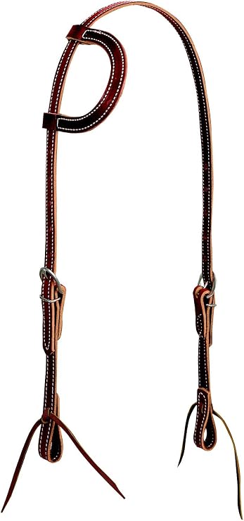 Weaver Brown Latigo Flat Sliding Ear Headstall