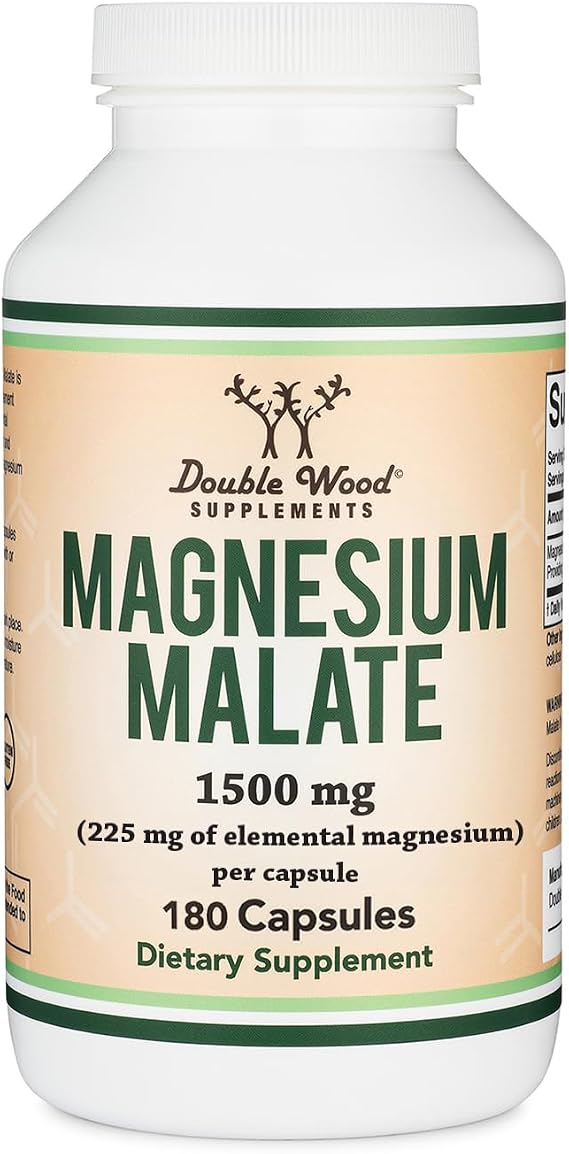 Magnesium Malate 1,500mg, Muscle & Daytime Energy Support, 180 Count