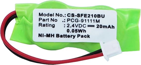 2.4V Battery Replacement for Sony 2/V15H, 2/V20H, FL2/V11H-WR, PCG-91111M, Varta 2/V30H VAIO VGN-N31S, VAIO VGN-NR21Z, VAIO VGN-NR38M, VAIO VPCEA1S1E