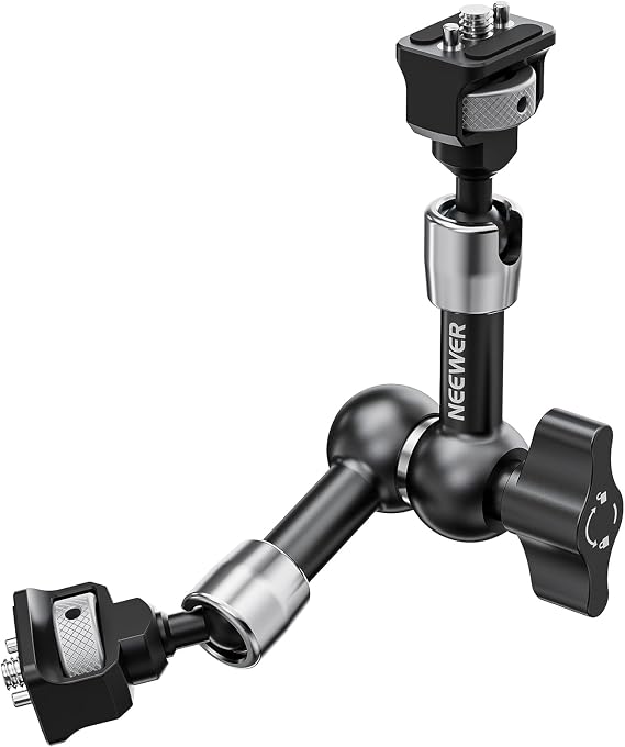 NEEWER 1/4 inç (1/4 inç) mafsallı Magic Arm, 360° küre başlı konumlandırma pimleri, DSLR aksiyon kamerası monitörü video ışığı için, SmallRig Cage Rig ST07 ile uyumlu