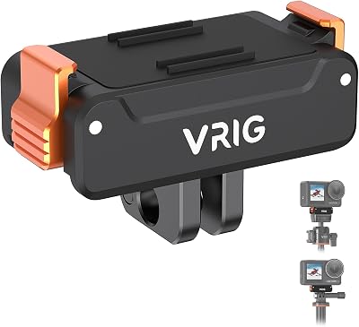 VRIG Magnetic Quick Release Mount for DJI Osmo Action 5Pro43,Osmo 360, Magnetic Quick Release Adapter with 14 Screw Thread & Foldable Connector for Tripods, Selfie Sticks, Vlogging