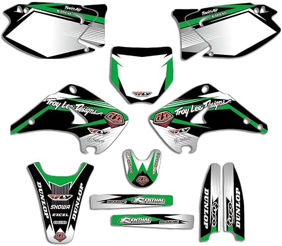 Graphics Sticker Kit for 2003-2012 KAWASAKI KX125 KX250 KX 125 250 | Free Custom Number