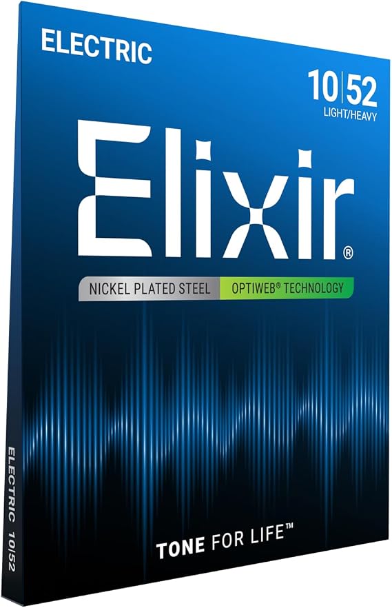 Elixir 19077 Strings Electric Guitar Strings with OPTIWEB® Coating, Light/Heavy (.010-.052)