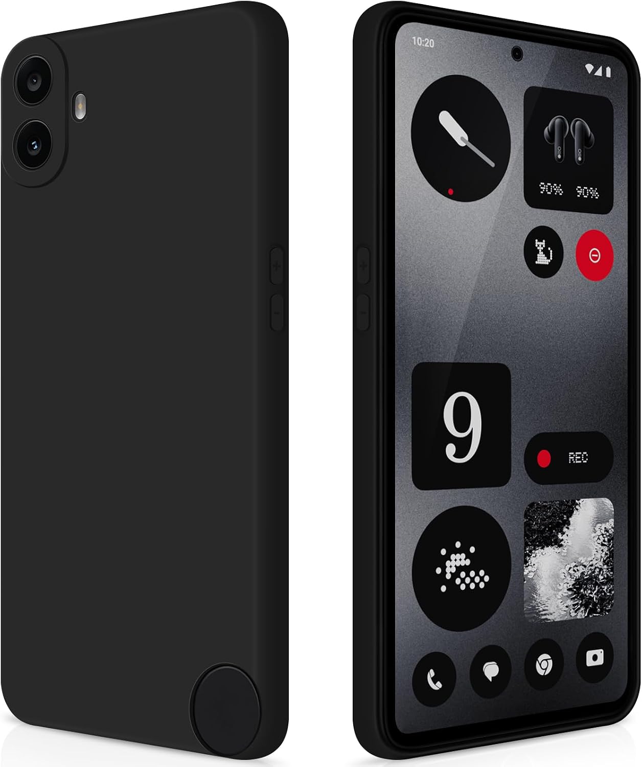 GiiYoon ケース Nothing CMF Phone 1対応 、シルクのように柔らかいタッチ フルボディ保護携帯電話シリコンケース、マイクロファイバー裏地付き耐衝撃カバー、ブラック