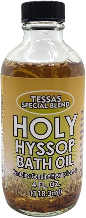 Holy Hyssop Bath Oil 4oz- for Purification, Spiritual Renewal, and Cleansing Rituals