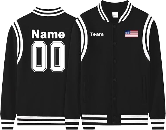 Custom Baseball Jacket for Varsity/Men/Women - Personalized Youth Letterman Bomber Jacket Slim Fit with Name Number Logo