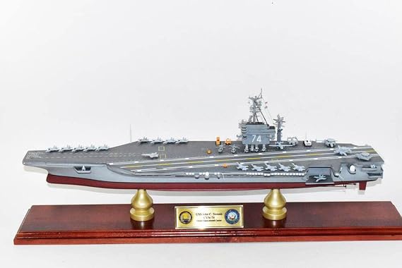 USS John C Stennis CVN-74 Nimitz Class Carrier Model, Navy, Mahogany, 24 inch, Nimitz Class