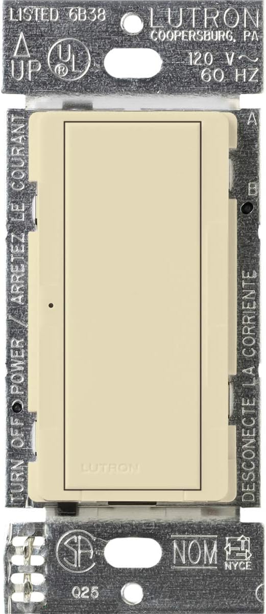 Lutron Maestro Digital Switch, 8A Single Pole/Multi Location, MA-S8AM-AL, Almond