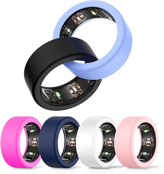 6 Pack Silicone Ring Case for Oura Ring Protector, Smart Rings Elastic Cover Compatible with Oura Ring Gen 3 Men and Women Working Out Accessories(Colorful-6 Colors)(Size 6/7/8/9/10/11/12/13)