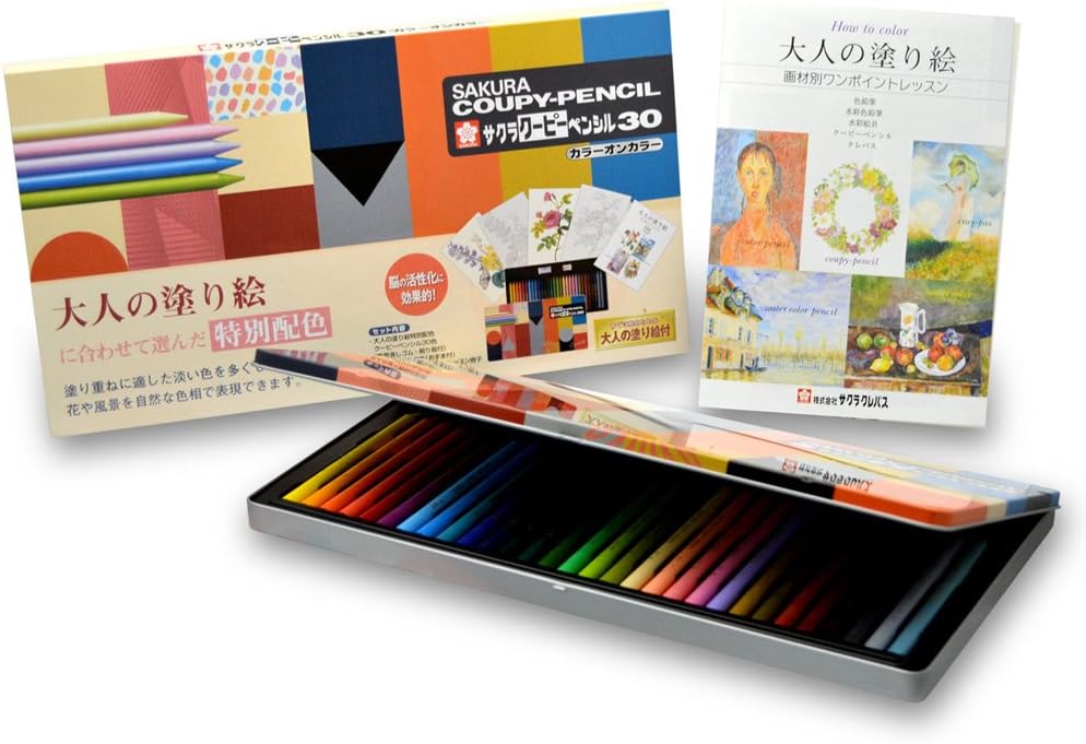 Sakura Crayons Colored Pencils Coupy 30 Colors Color-on-Color FY30NU