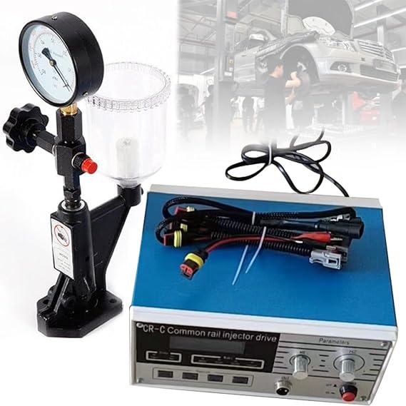 Common Rail Injector Tester Kit - Multifunction Diesel Injector Check Device for Electromagnetic Injectors, 220V/110V, Includes Nozzle S60H
