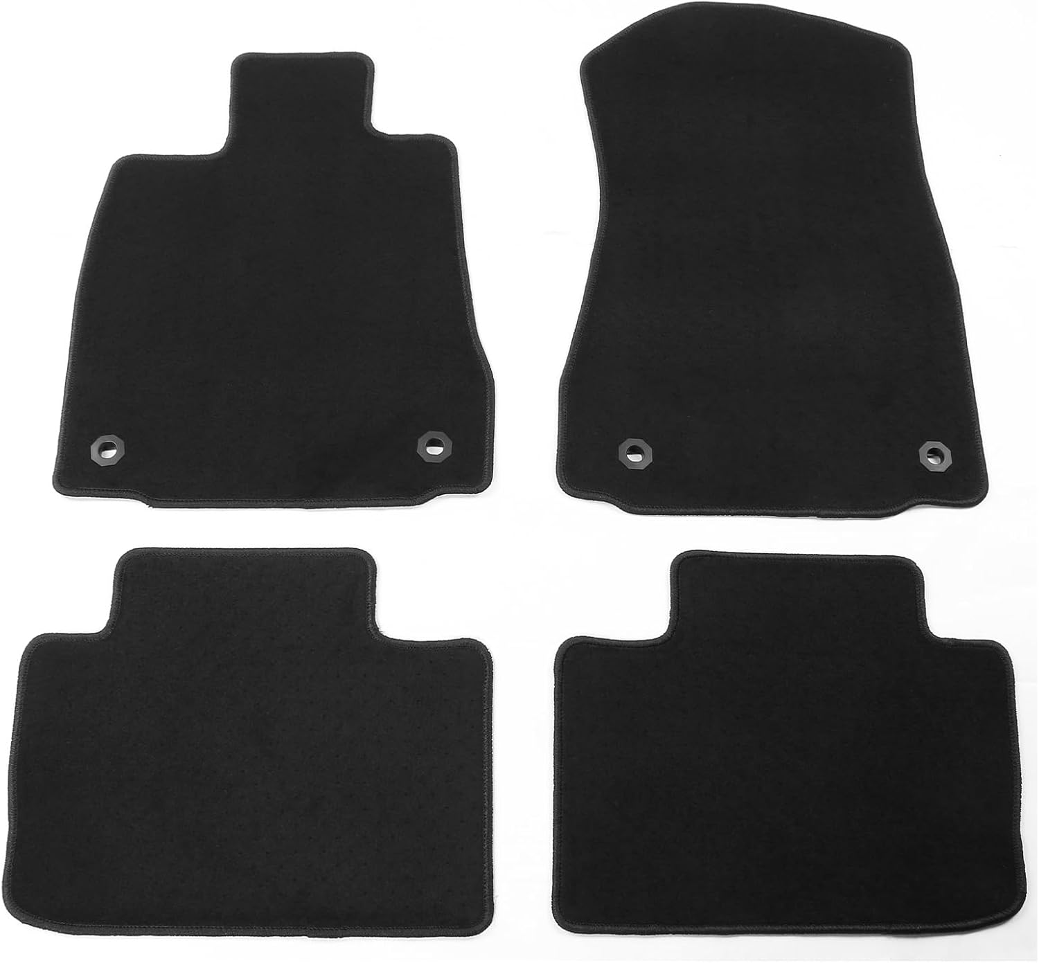 IKON MOTORSPORTS, Floor Mats Compatible with 2014-2025 Lexus IS200t IS250 IS300 IS350 IS500 2WD RWD, Black Nylon Car Front Rear Carpets Liner 4PC Set Protector, 2015 2016 2017 2018 2019 2020 2021