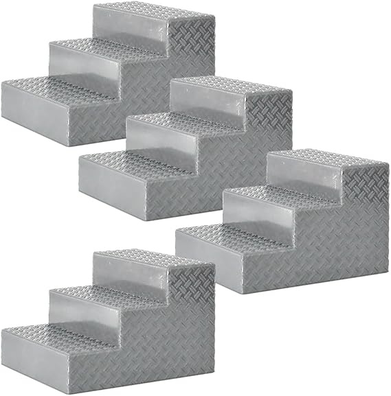 Figures Toy Company Set of 4 Silver Ring Stairs for Wrestling Figure Rings