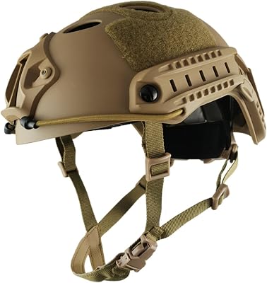 Airsoft Helmet,GWEUZMALL PJ Type Tactical Paintball,Airsoft Adjustable Fast Helmet with Accessories,Military Gear