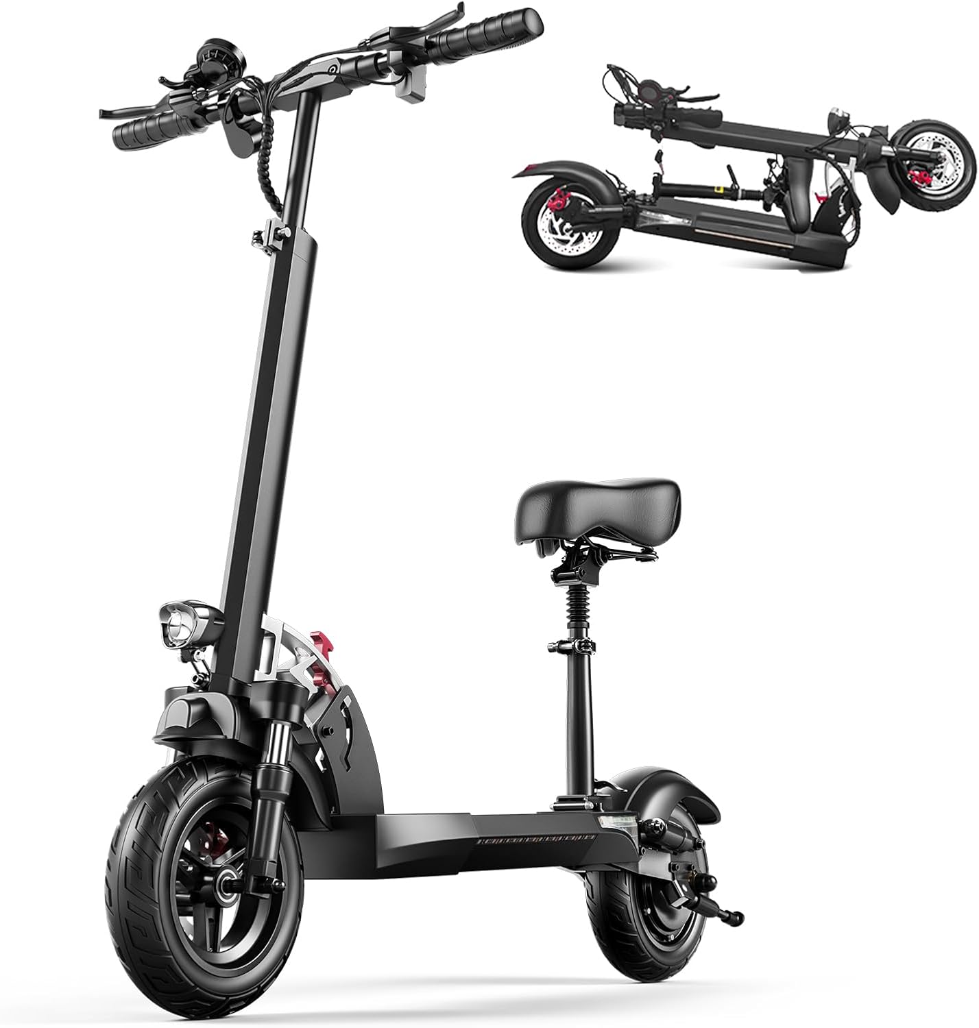 Electric Scooter for Adults, 30MPH Top Speed, 35 Miles Range, 800W Motor, 10 Off-Road Tires, Foldable E-Scooter with Seat, Commuter Electric Scooter with Seat for Adults Commuter Outdoor
