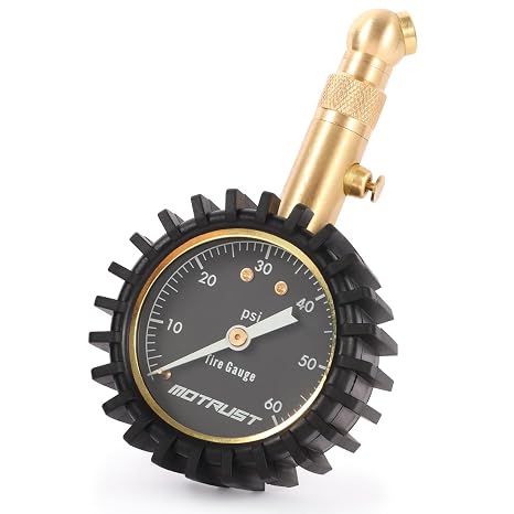 MoTrust Tire Pressure Gauge with Large 2 Inch Scale Glowing Dial, 0-60 PSI Heavy Duty Air Pressure Gauge, Tire Gauges for Tire Pressure, Certified ANSI Accurate, Portable for Cars, SUV and Truck