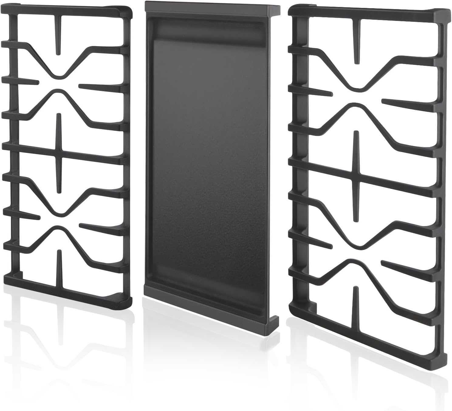 WB31X27151 Side Grate & WB31X24738 Center Griddle Plate Kit Stove Top Griddle Replacement for GE General Electric Stove Cast Griddle Pan for JGBS66REKSS JGB735SPSS JGBS86SPSS