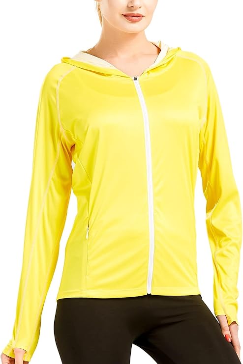 Women's UPF 50+ Sun Protection Shirt Printed UV Hoodie Jacket Full Zip with Pockets