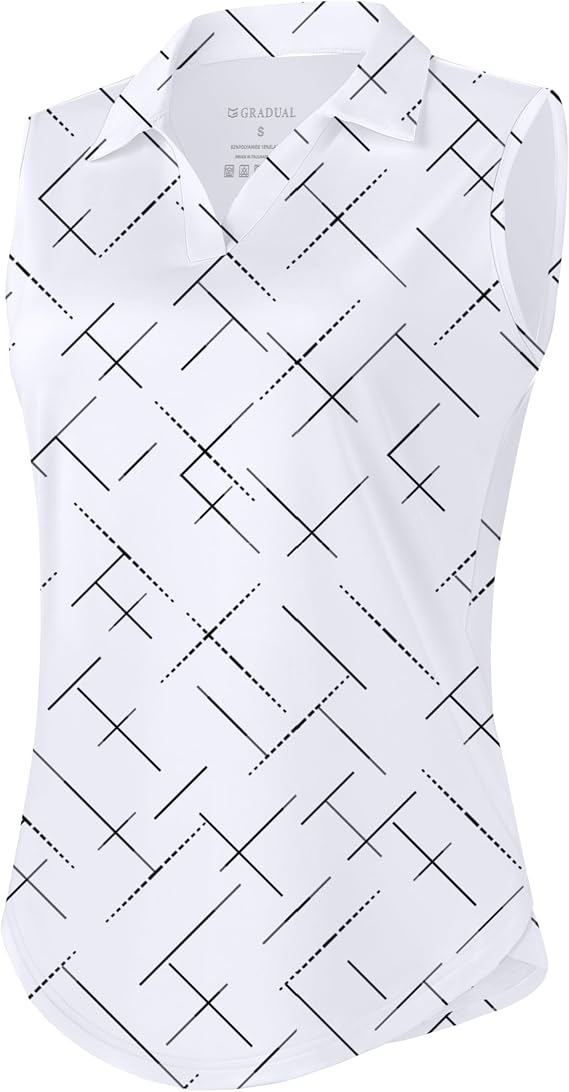 G Gradual Sleeveless Golf Shirts for Women Active Polo V Neck