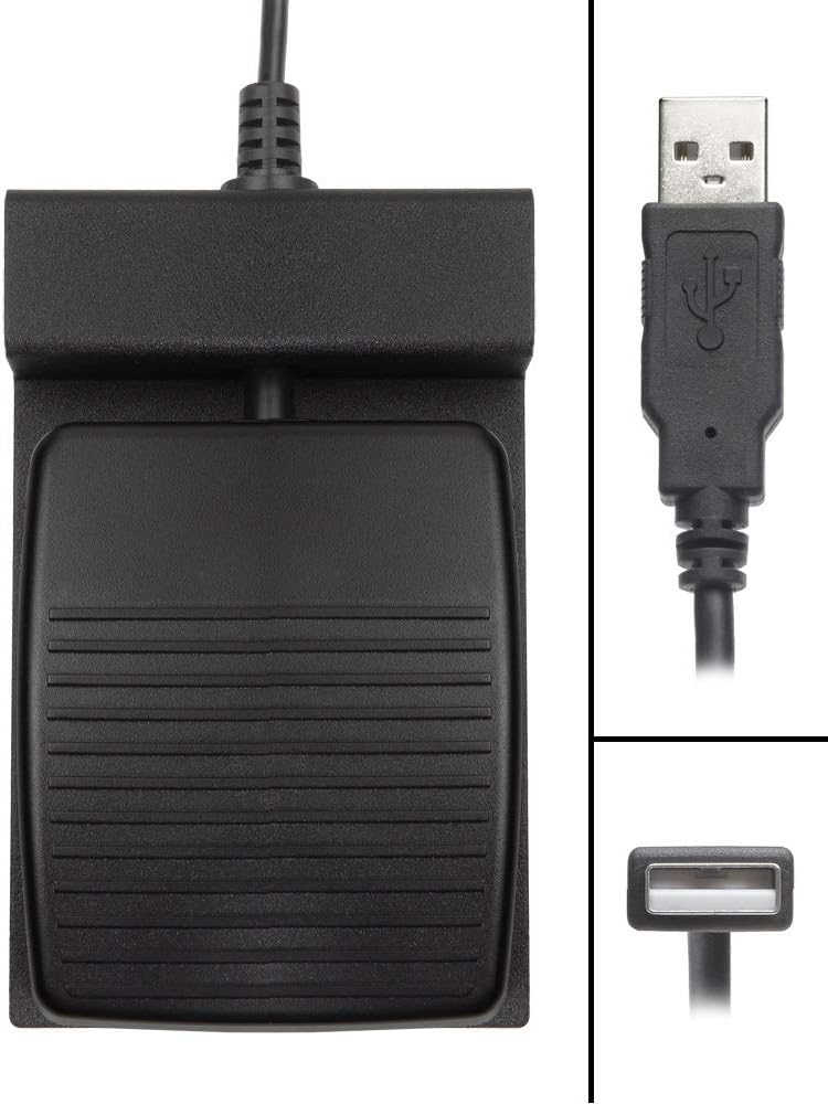 ECS | Single USB Computer Foot Pedal - for iTunes, Groove, Windows Media Players, and Other Player Programs