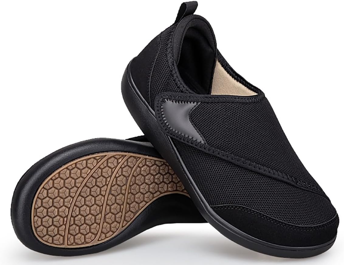 Gaatpot Slippers Women Men Extra Wide with Velcro Walking Leisure Association Shoes for Swollen Feet Light Senior Shoes 36-44
