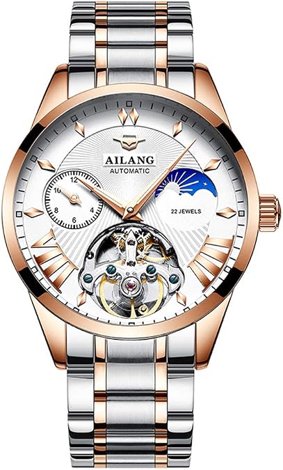 TEINTOP Men's Automatic Mechanical Day Moon Watch