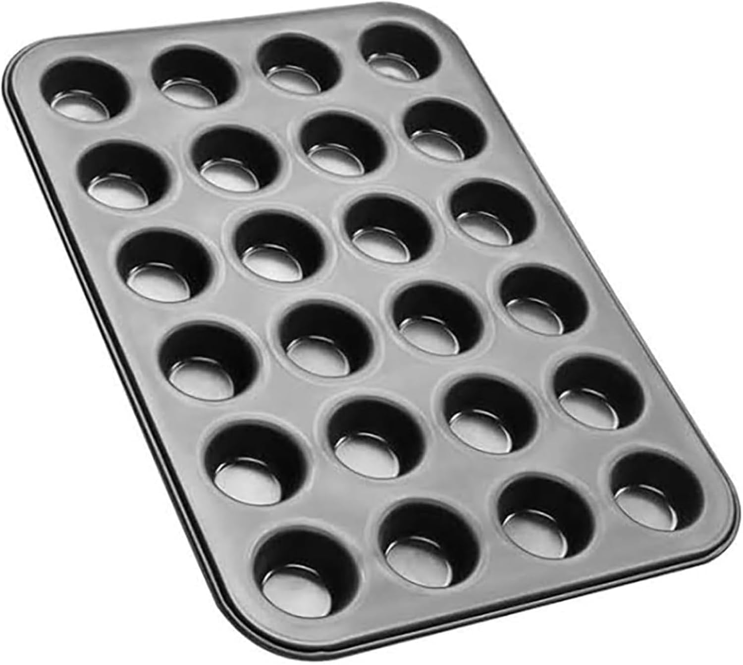 24 Piece Cake Muffin Mold - Durable, Stylish Black Muffin Cake Dessert Mold with Compartments for Kitchen and Restaurant Use, Odorless