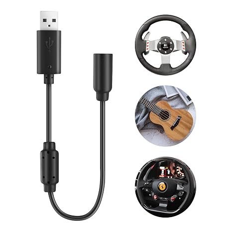 Usb Breakaway Cable Xbox 360 USB Adapter Replacement for Rocksmith Real Tone Cable Xbox Controller Cord Compatible with Logitech G27 G29 G923 G920 Thrustmaster Ferrari 458 Spider Racing Wheel
