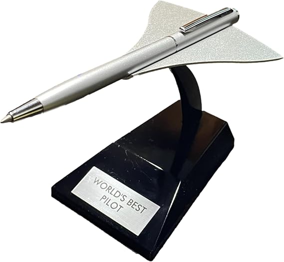 Jet Pen - Magnetic Silver Flying Desk Pen, Ballpoint Pen, Unique Aviation Design, Premium Magnetic Attachment, Replaceable Ballpoint Ink, Ideal Executive Gift, Pilot Gift