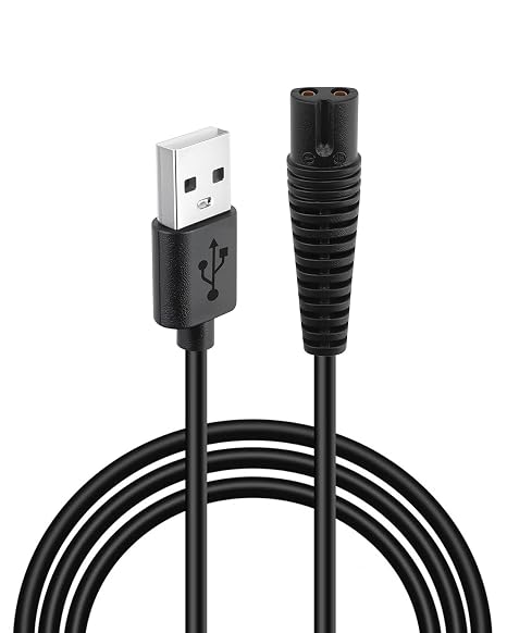 12V USB Charging Cable for Braun Shaver Series 3 5 7 9 Trimmer | Replacement Shaver Charger Cord with 2.5mm Connector, Compatible with Braun 7897cc 7898cc 7899cc 7840s 7865cc and More Models