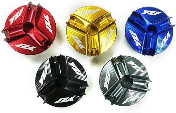 Motorcycle Aluminum CNC Engine Oil Filler Plug Fill Cap Plug Screw Compatible with Yamaha YZF R6 1999-2016 YZF R3 R25 2015-2019 YZF R1M 2015 R1 LE 2002-2012 R1 1998-2015 (Red)