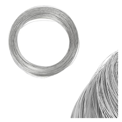 304 Stainless Steel Wire Diameter 0.1-2.0mm Length 1m/3m/5m/10m Wire Single Bright Steel Wire Cord Line Rustproof Handmade DIY(0.1mm,10Meter)